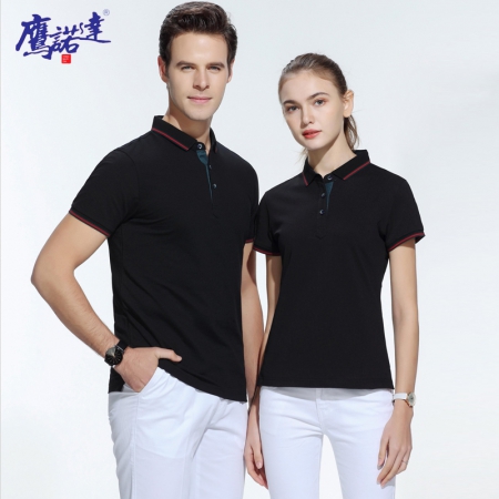 二级领拼色真丝纤维t恤衫TX0007-4