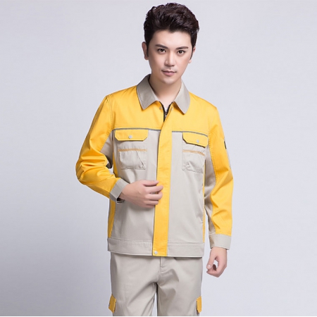 米色拼黄秋季工作服AC08-1