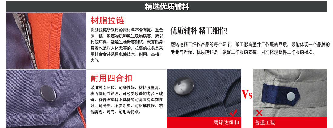 灰色拼橘黄工作服AC024(图4) 精选优质辅料