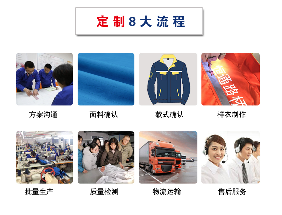 深蓝配桔红夏季工作服AD069(图8) 苏州工作服定做